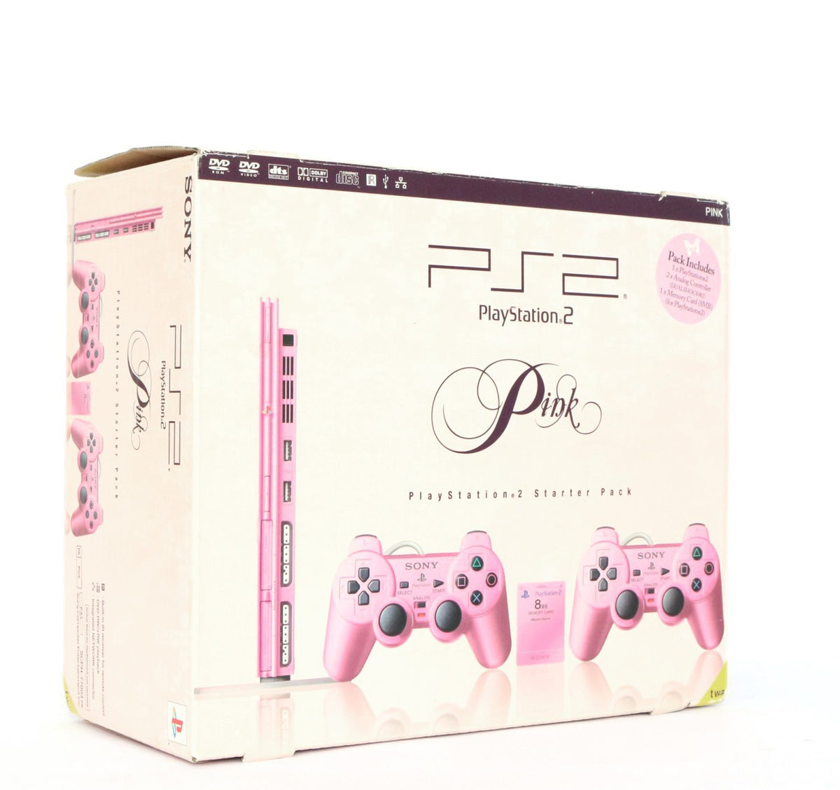 Konsole Slim 1G SCPH-7500x pink + 2 Original Controller + Zubehör