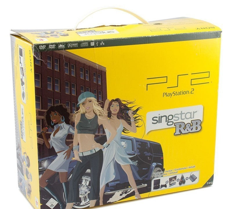 Konsole SingStar R&B Bundle + Spiel + Orig Controller + Mikro + Zub.