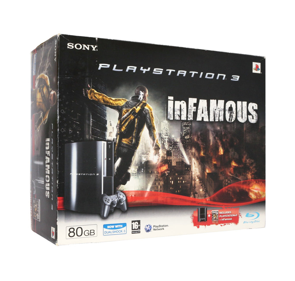 Konsole FAT 80GB schwarz + inFamous + Original Controller