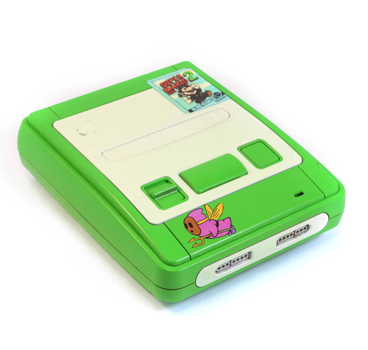 Konsole Custom Case Design grün-weiß Super Mario
