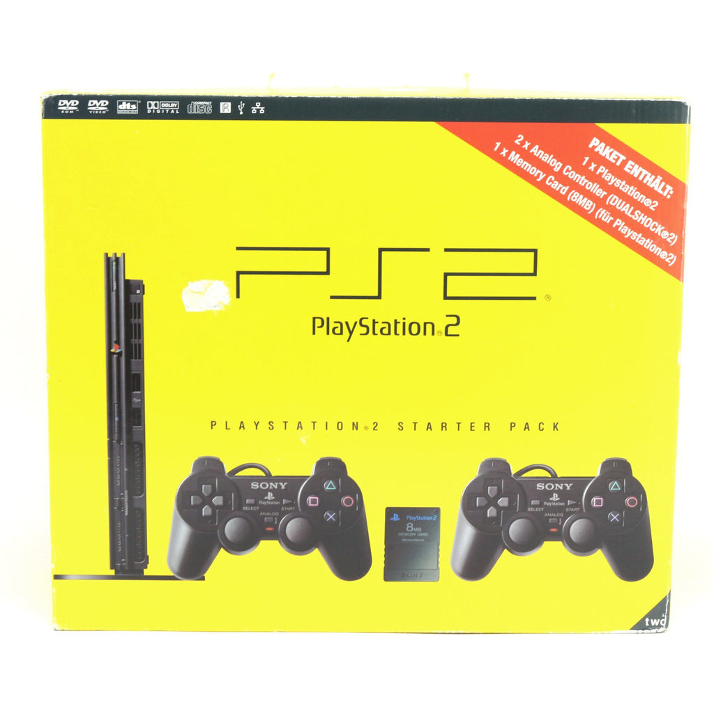 Konsole Slim 1G SCPH-7500x Starter Pack schwarz + 2 Original Controller + Zubehör