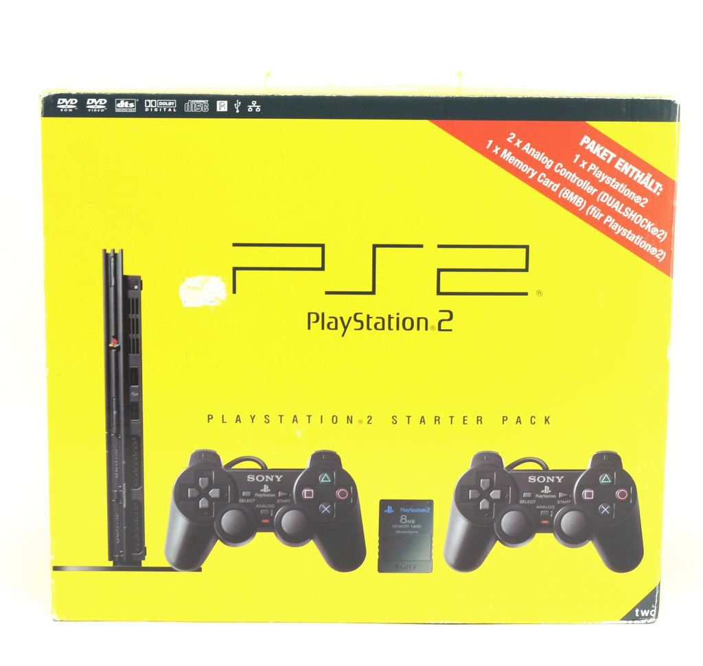 Konsole Slim 1G SCPH-7500x Starter Pack schwarz + 2 Original Controller + Zubehör