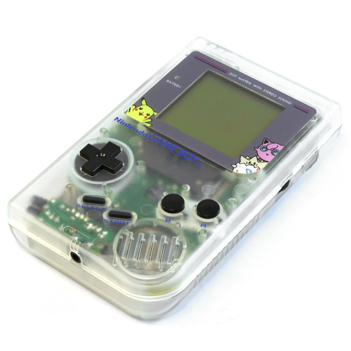 Konsole Classic DMG-01 Custom Case transp. mit Pokemon Display