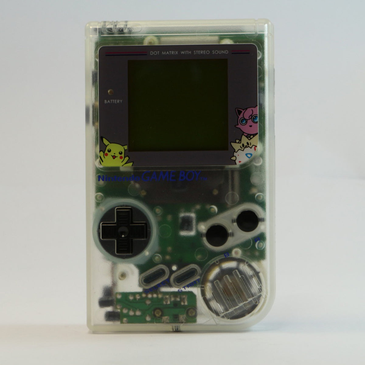 Konsole Classic DMG-01 Custom Case transp. mit Pokemon Display