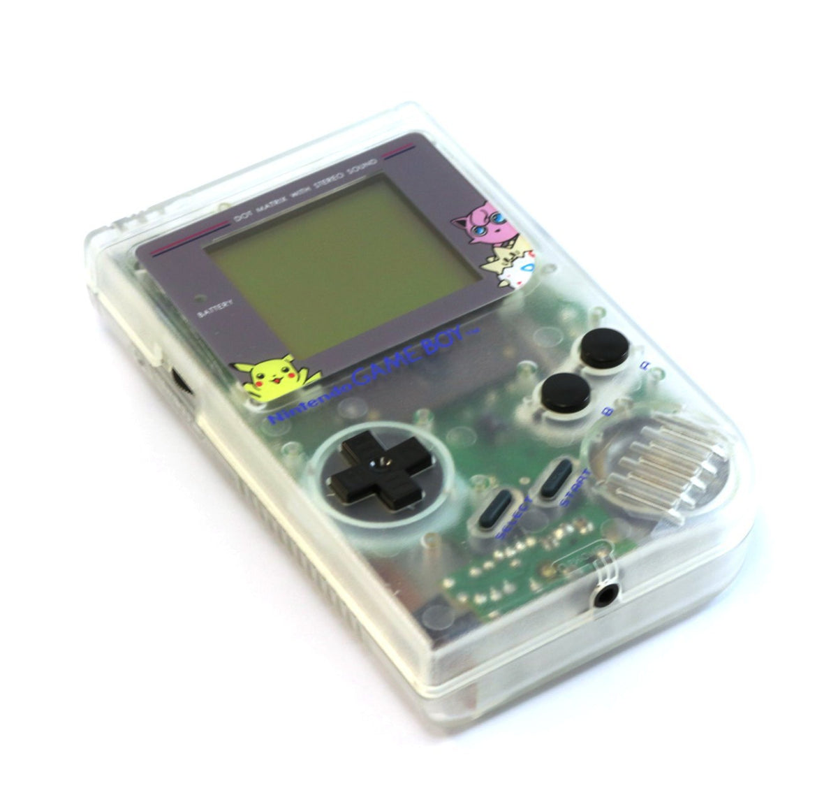 Konsole Classic DMG-01 Custom Case transp. mit Pokemon Display