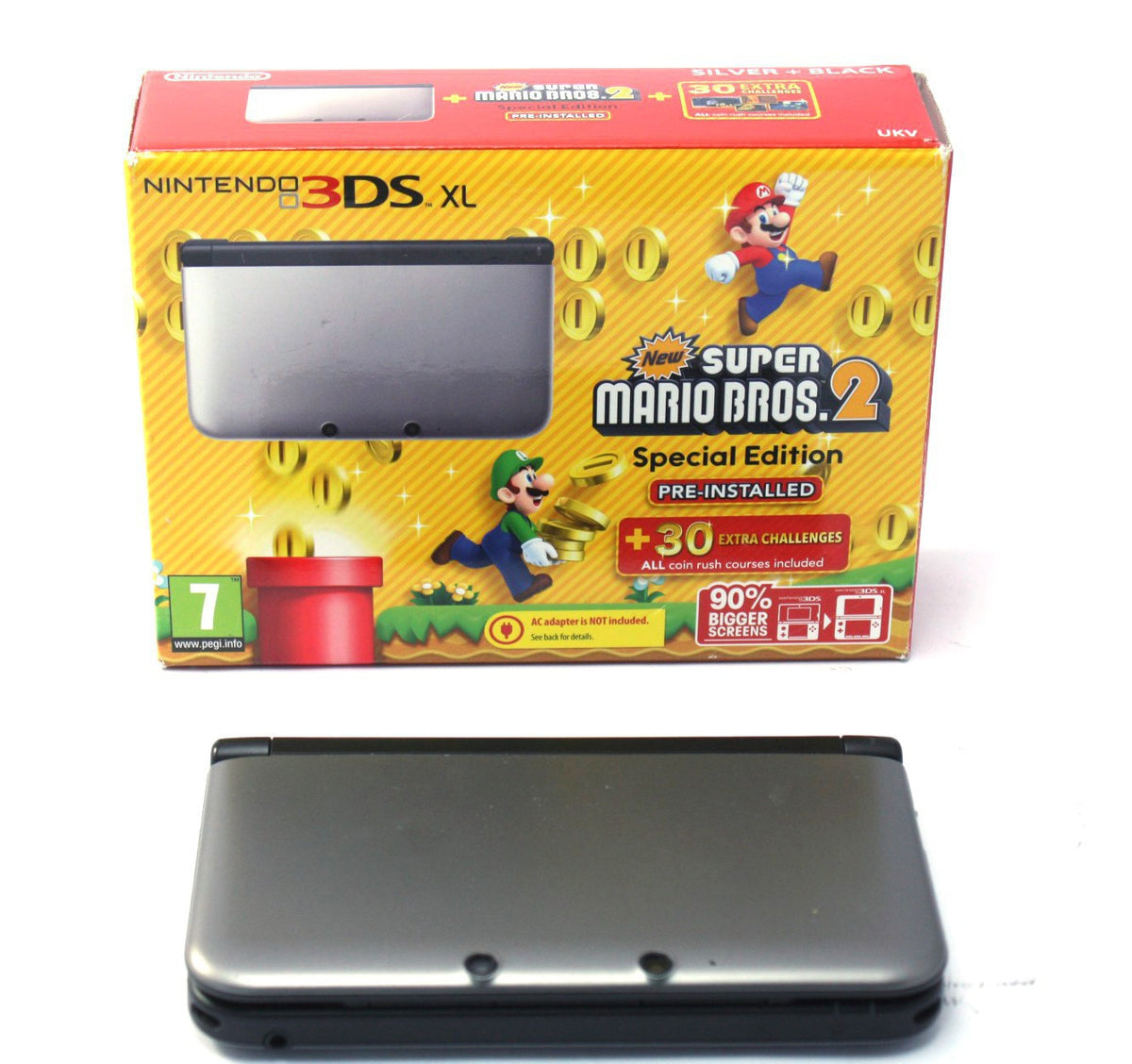 Konsole XL New Super Mario Bros 2 Edition silber