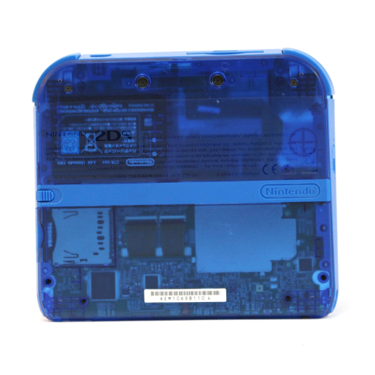 Konsole blau-transparent / graue Tasten + Netzteil