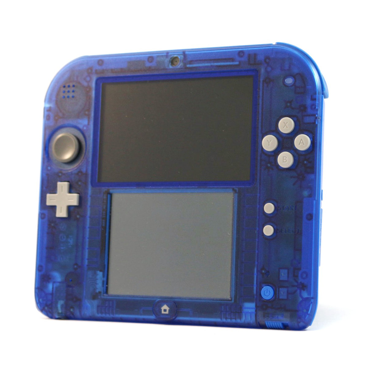 Konsole blau-transparent / graue Tasten + Netzteil