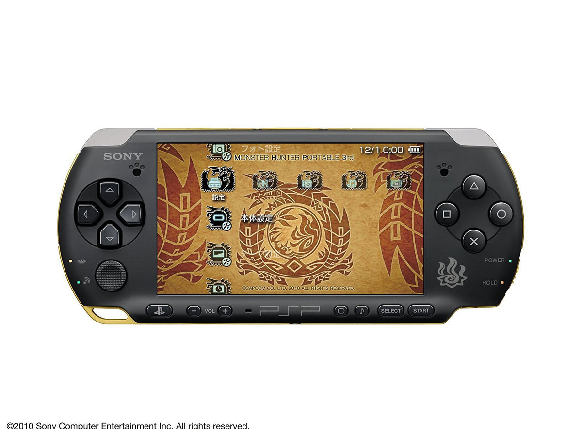 Konsole Slim & Lite 3000er Monster Hunter 3rd / schwarz-gold + Netzteil — Limited Edition