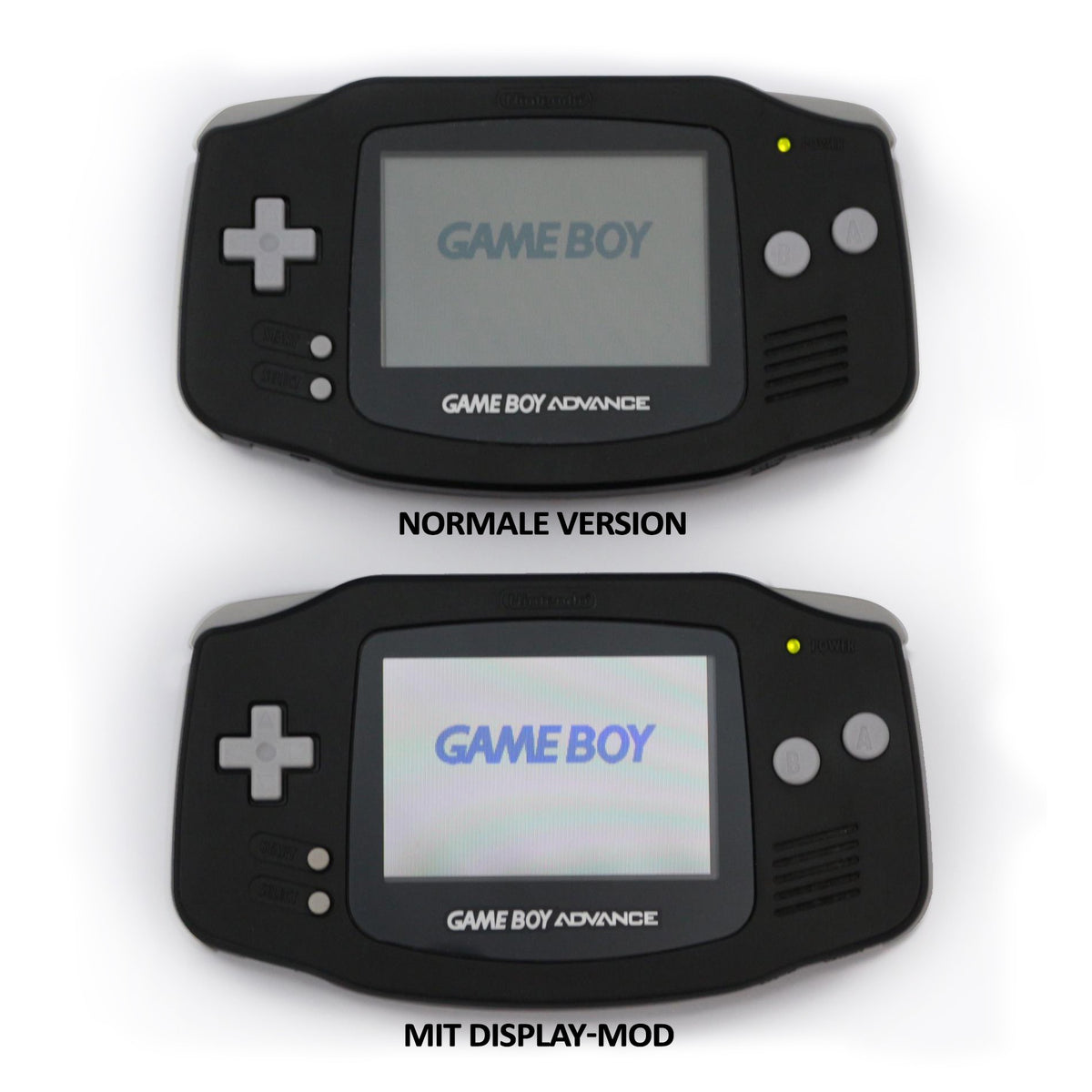 Konsole GBA weiß IPS LCD Display Mod