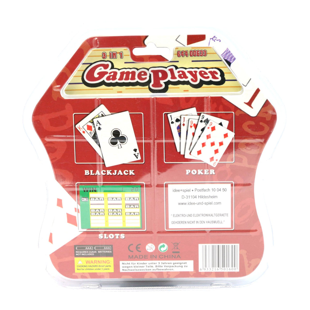 LCD Handheld - 3 in 1 Game Player: Blackjack + Slots + Poker