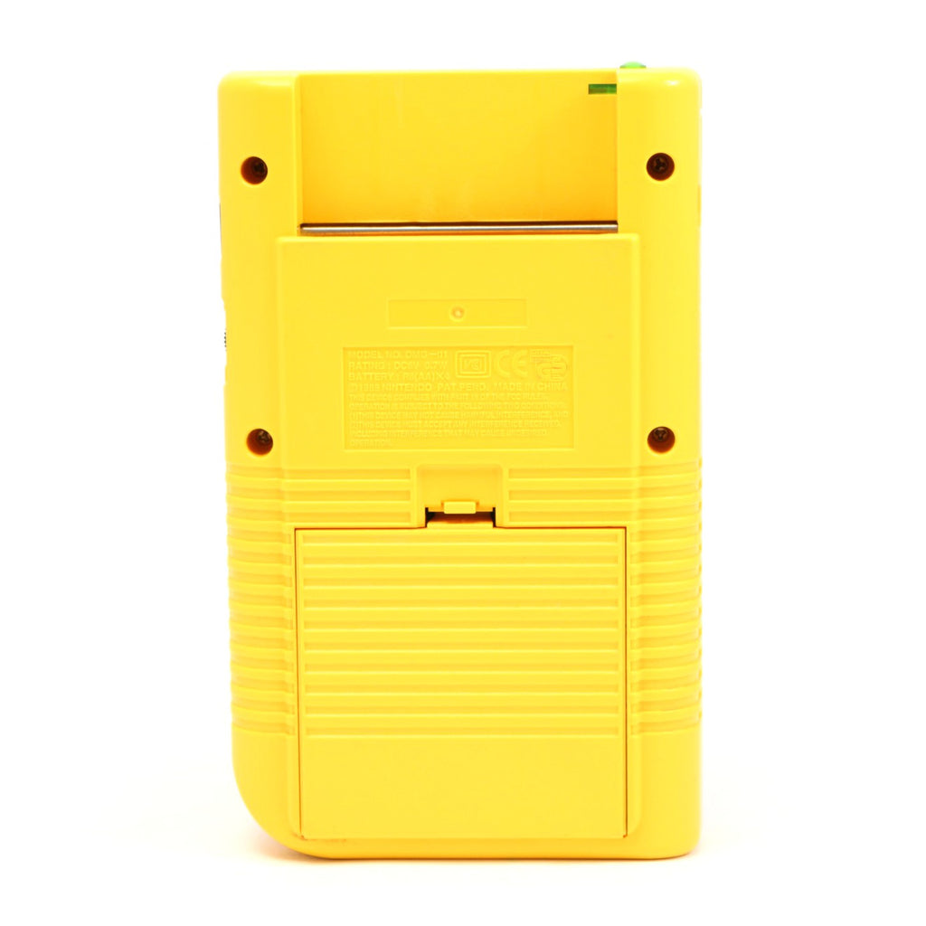 Konsole Classic DMG-01 Custom Case gelb + grüne transp. Buttons + Backlight weiß