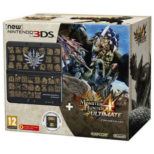 Konsole schwarz Monster Hunter 4 Edition + Netzteil — schwarz Monster Hunter 4 Edition