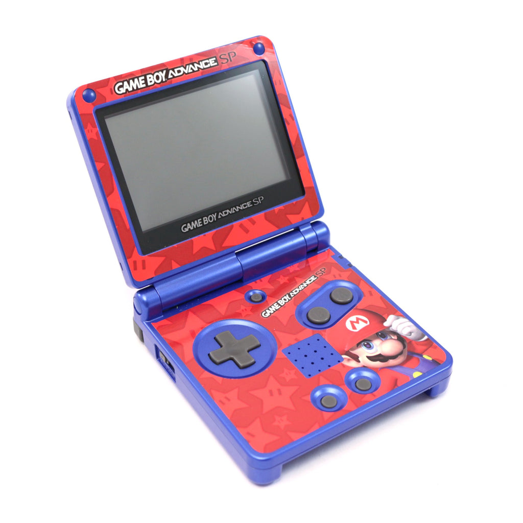 Konsole GBA SP blau Custom Design Super Mario + Netzteil