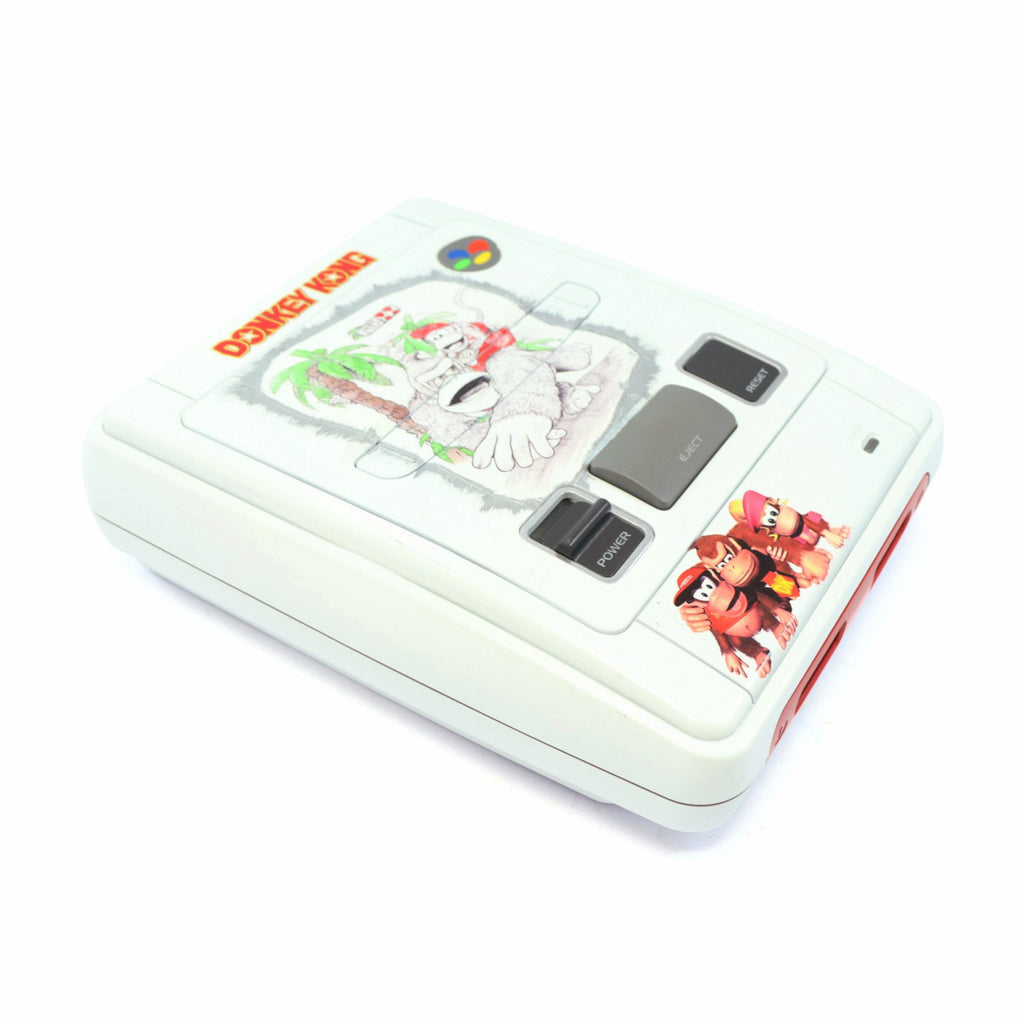 Konsole Donkey Kong Country 1 Custom Case + Spiel + 2 Controller + Zubehör