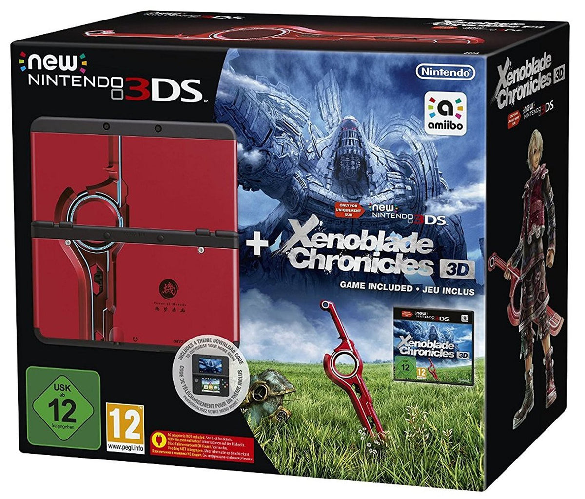 Konsole schwarz Xenoblade Chronicles Ed + Spiel + Faceplates