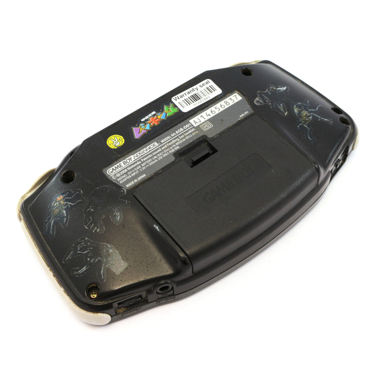 Konsole GBA Schwarz Custom Design Mushi King & Sonic Battle