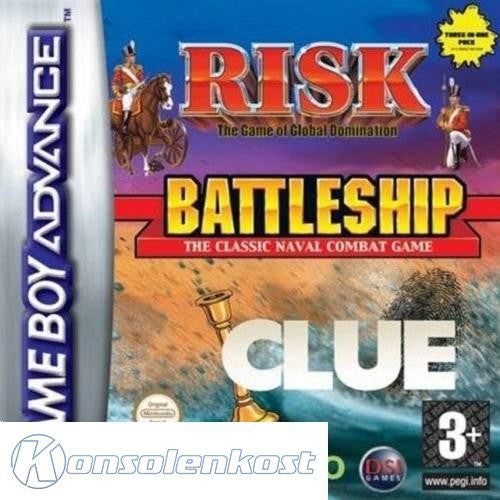 3 in 1: Risk + Battleship + Clue