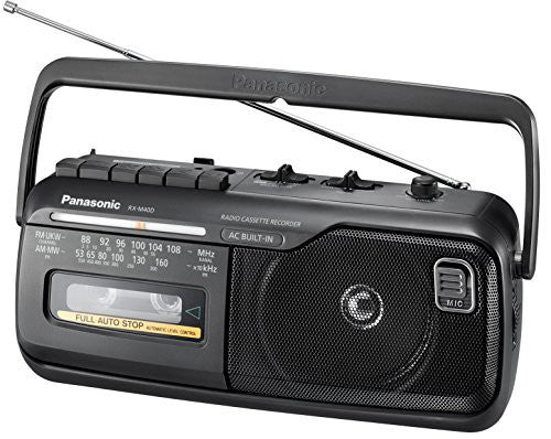 Panasonic RX-M40DE-K Mono Radio Recorder mit Kassettendeck, Netz/Batterie schwarz