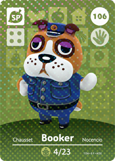 Animal Crossing Amiibokarte 106 Wuff/Booker - Serie 2