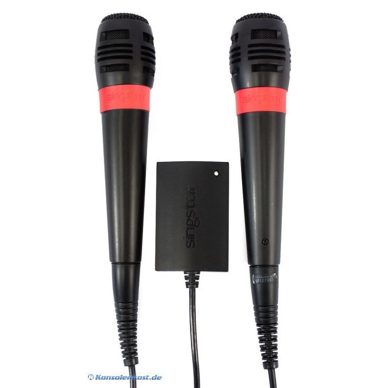 Original SingStar Mikrofon / Microphone Doppelpack mit USB Adapter rot/rot [Sony]