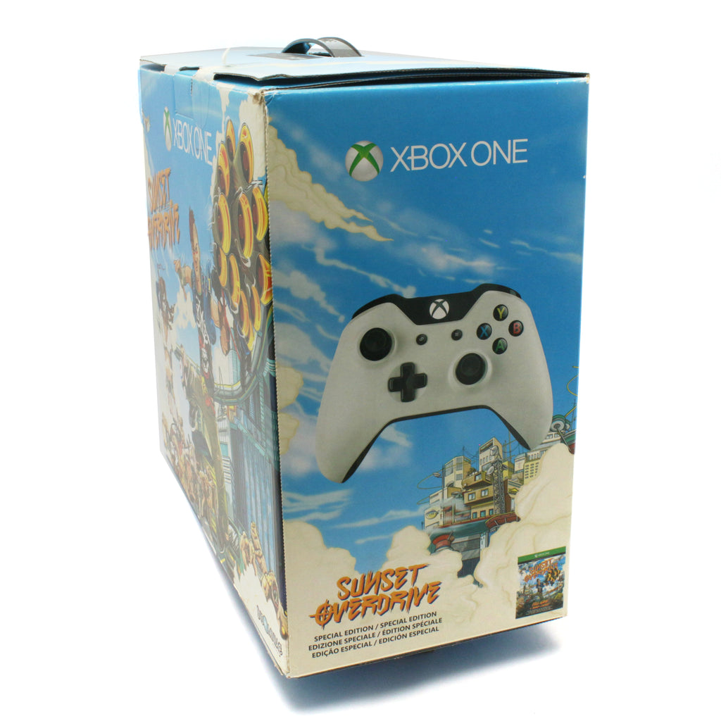 Konsole 500GB weiß+ Sunset Overdrive + Orig. Controller + Zub.