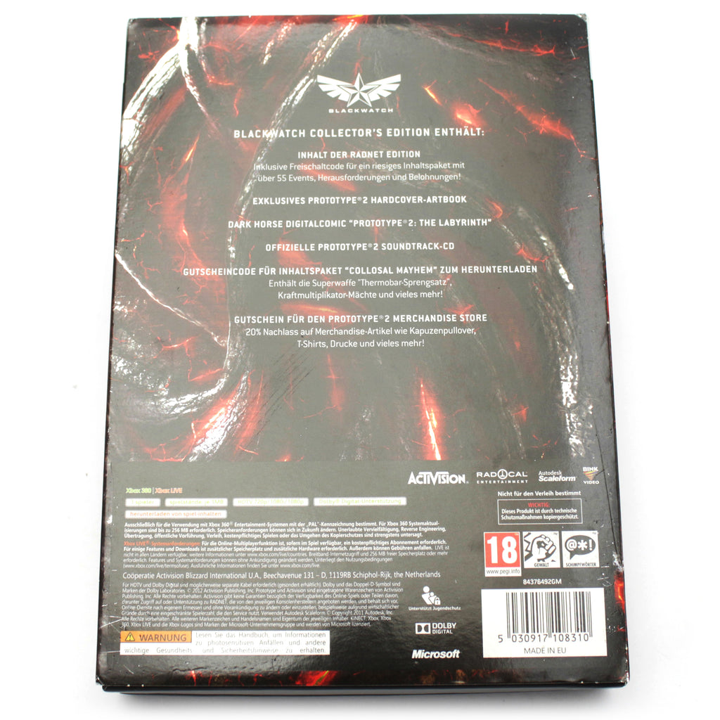 Prototype 2 Blackwatch Collector's Edition NV 1 — Big Box