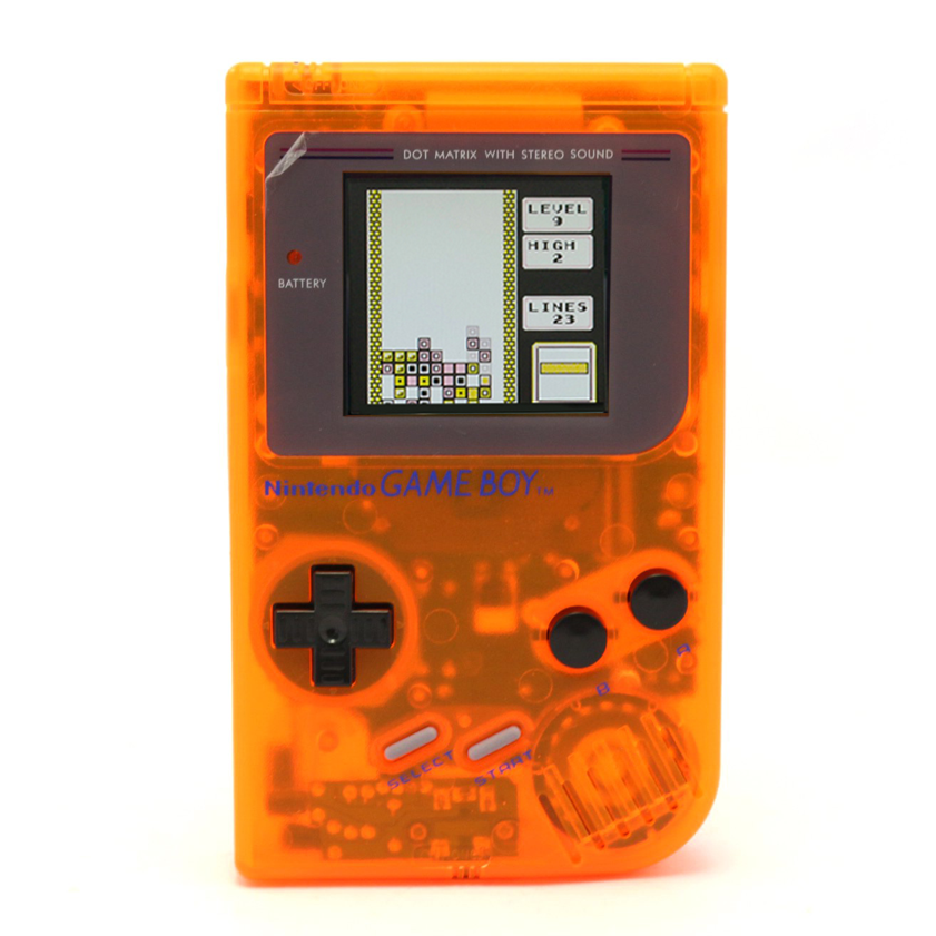 Konsole Classic DMG-01 orange-transp. IPS V5 LCD Display Mod