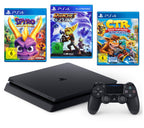 Konsole Slim 1TB schwarz + CTR + Spyro + Ratchet & Clank + Original Controller