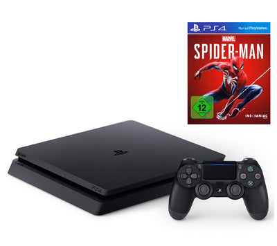 Konsole Slim 500GB schwarz + Spider-Man + Original Controller