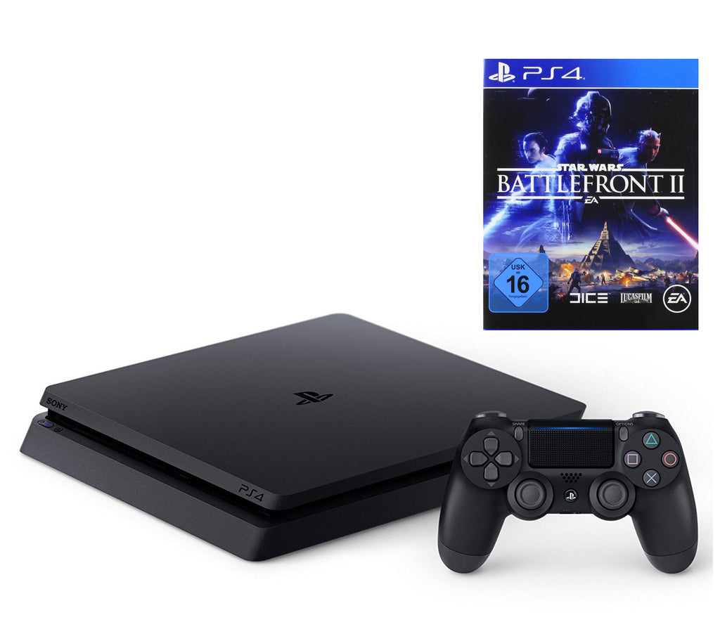 Konsole Slim 500GB schwarz + Battlefront II + Original Controller