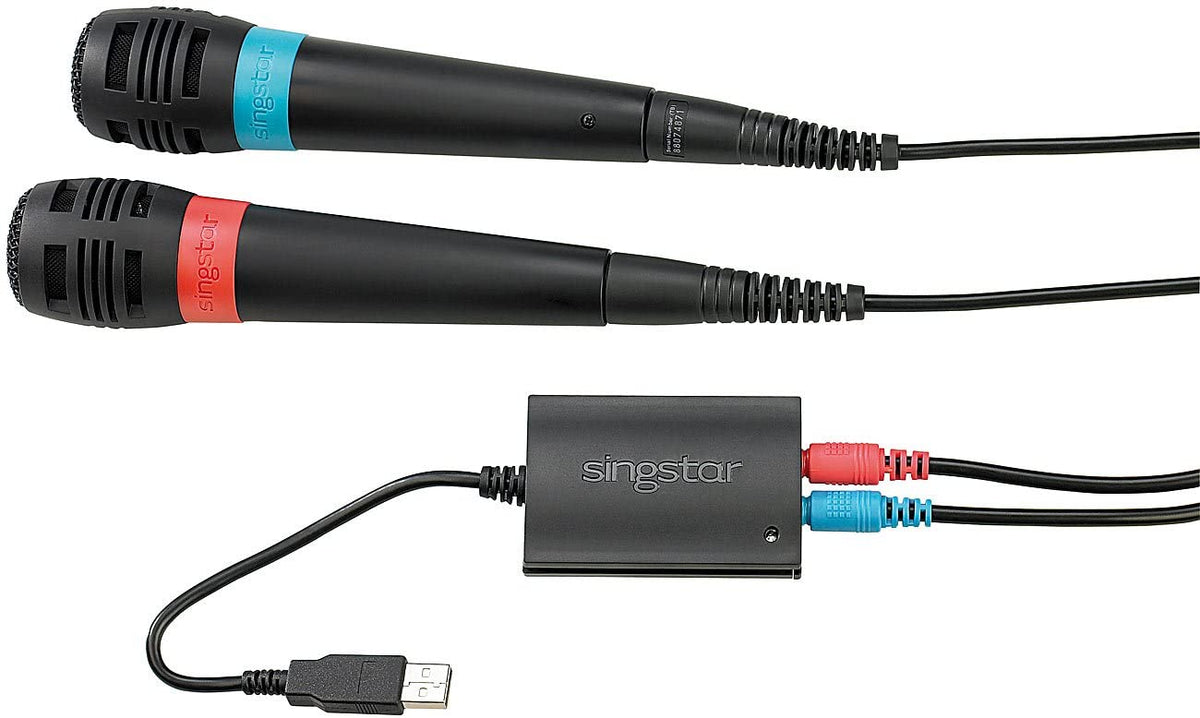 Original SingStar Mikrofon / Microphone Doppelpack mit USB Adapter [Sony]