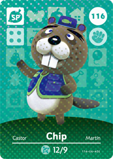 Animal Crossing Amiibokarte 116 Bartholo/Chip - Serie 2