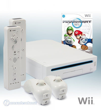 Konsole weiß + Mario Kart + 2 Remotes + Zubehör