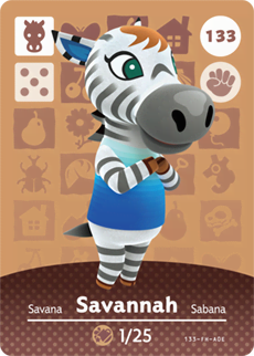 Animal Crossing Amiibokarte 133 Zara/Savannah - Serie 2