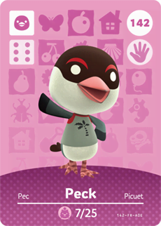 Animal Crossing Amiibokarte 142 Picko/Peck - Serie 2