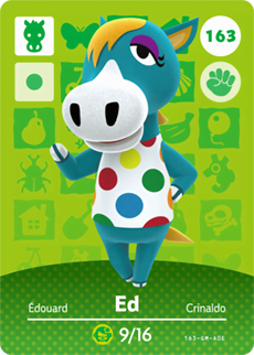 Animal Crossing Amiibokarte 163 Hermann/Ed - Serie 2