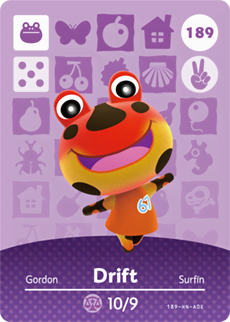 Animal Crossing Amiibokarte 189 Caspar/Drift - Serie 2
