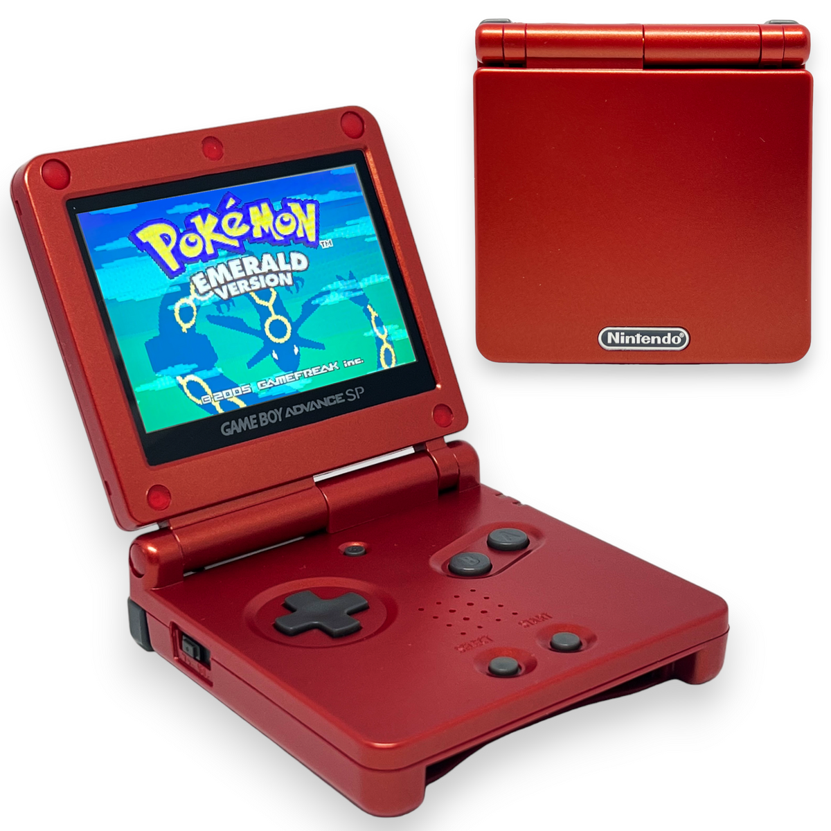 Konsole GBA SP rot IPS Mod + Netzteil