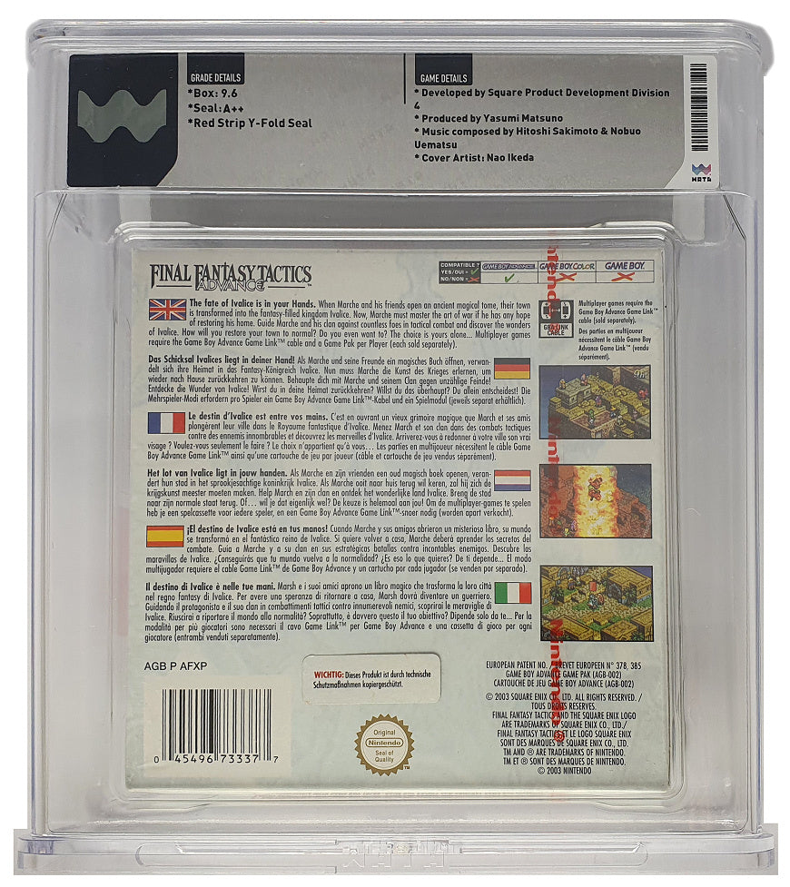Final Fantasy Tactics Advance WATA Grading SEALED 9.6 (DE) · Sammlerstück