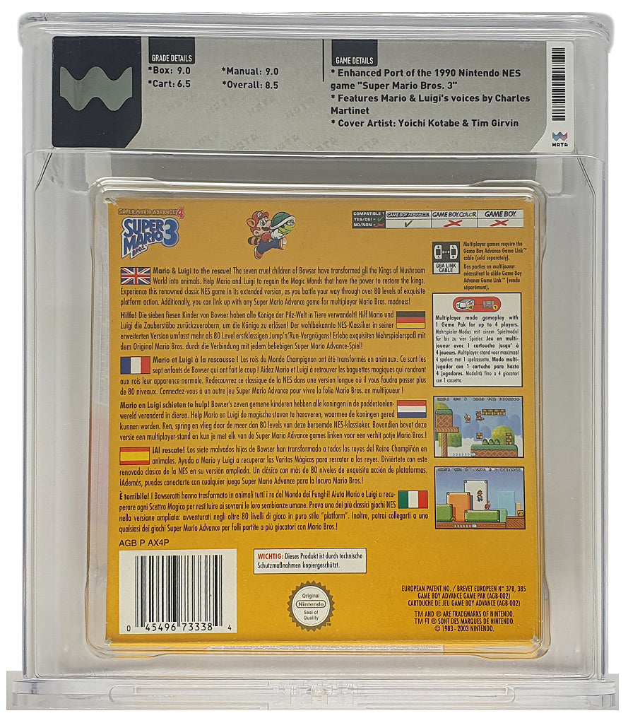 Super Mario Advance 4: Super Mario Bros. 3 WATA Grading CIB 8.5 (EU) · Sammlerstück