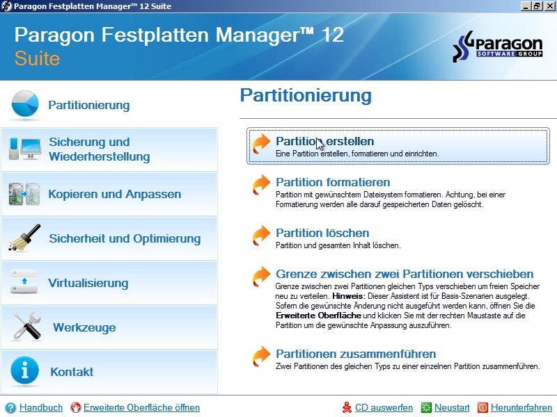 Paragon Festplatten Manager 12 Suite