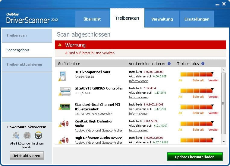 Uniblue DriverScanner 2012