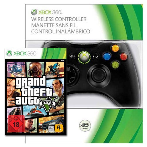 Grand Theft Auto V / GTA 5 + Original Wireless Controller schwarz (DE)