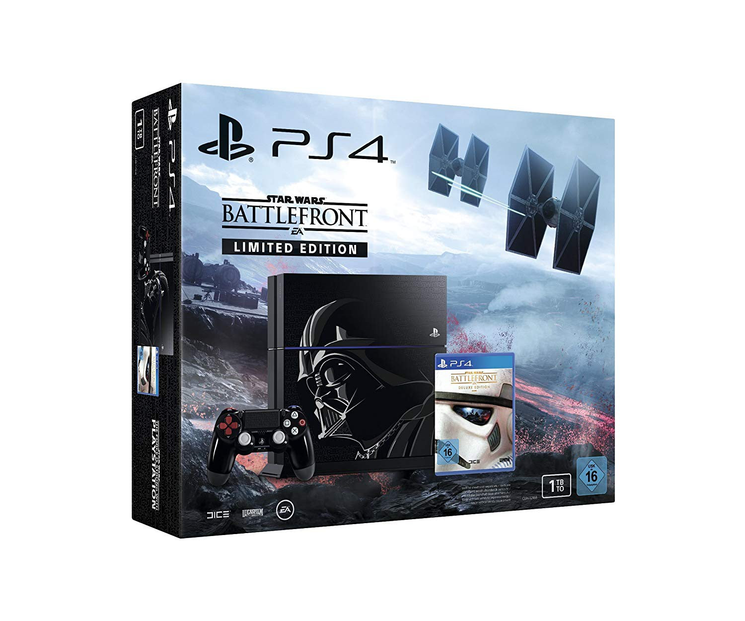 Konsole 1TB + Spiel + Original Controller Darth Vader Star Wars Battlefront (EU) — Limited Edition