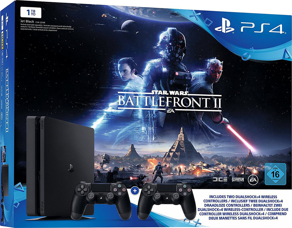 Konsole Slim 1TB + Spiel + 2 Original Controller Star Wars Battlefront II Edition