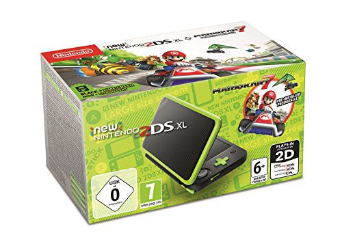 Konsole New 2DS XL schwarz/grün + Mario Kart 7 + Netzteil