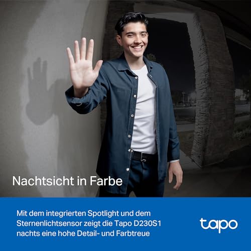 Video Türklingel / Doorbell D230S1 2K 5MP mit KI-Erkennung weiß-schwarz [Tapo]