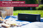DOCKIN D FINE Bluetooth Lautsprecher - 50 Watt Stereo HiFi Speaker, mit integrierter Powerbank, wasserdichte schwarz [DOCKIN]
