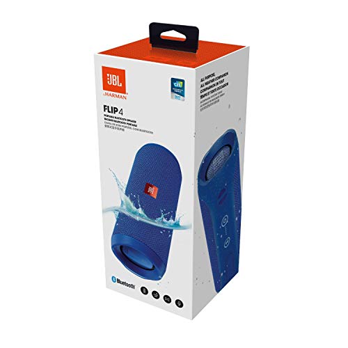 JBL Flip 4 Bluetooth Box in blau – Wasserdichter, tragbarer Lautsprecher mit Freisprechfunktion & Sprachassistent – Bis zu 12 Stunden Wireless Streaming mit nur einer Akku-Ladung [JBL]